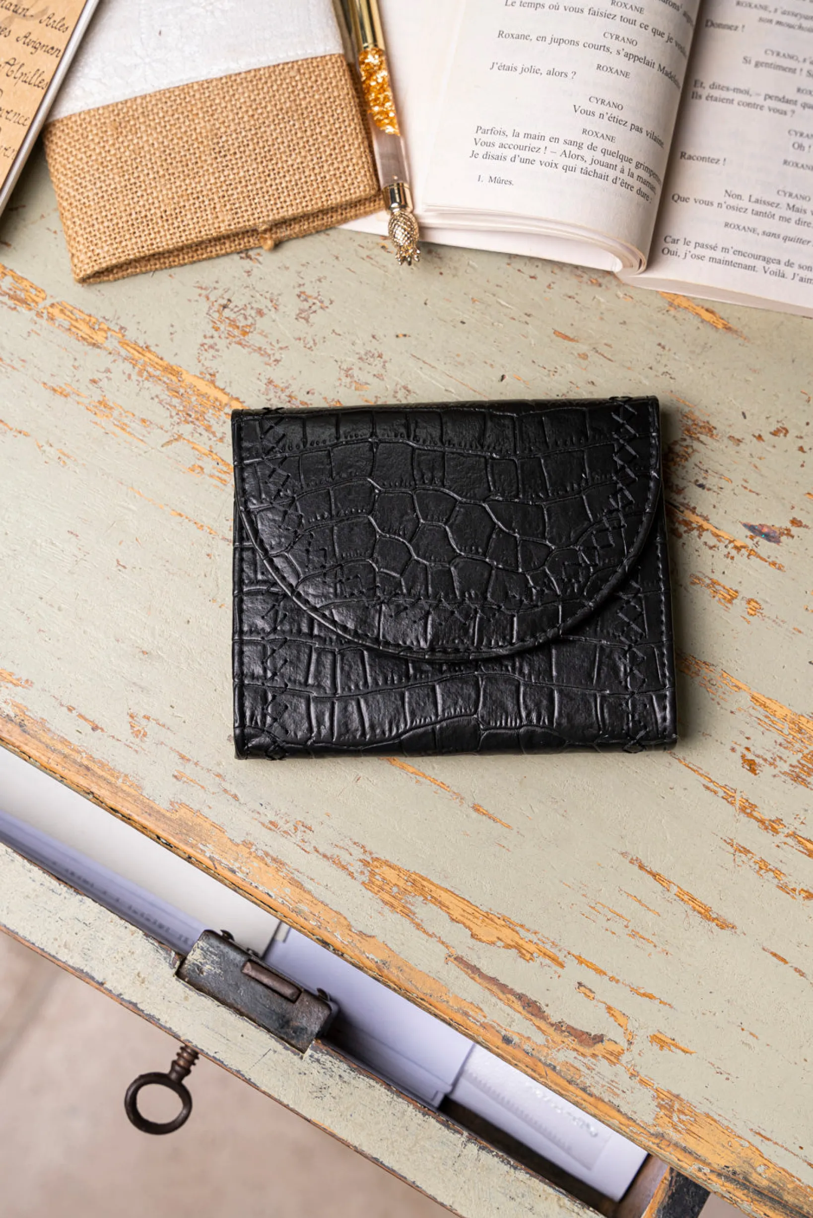 Minuit sur Terre Portfolios<Allegro Croco Noir